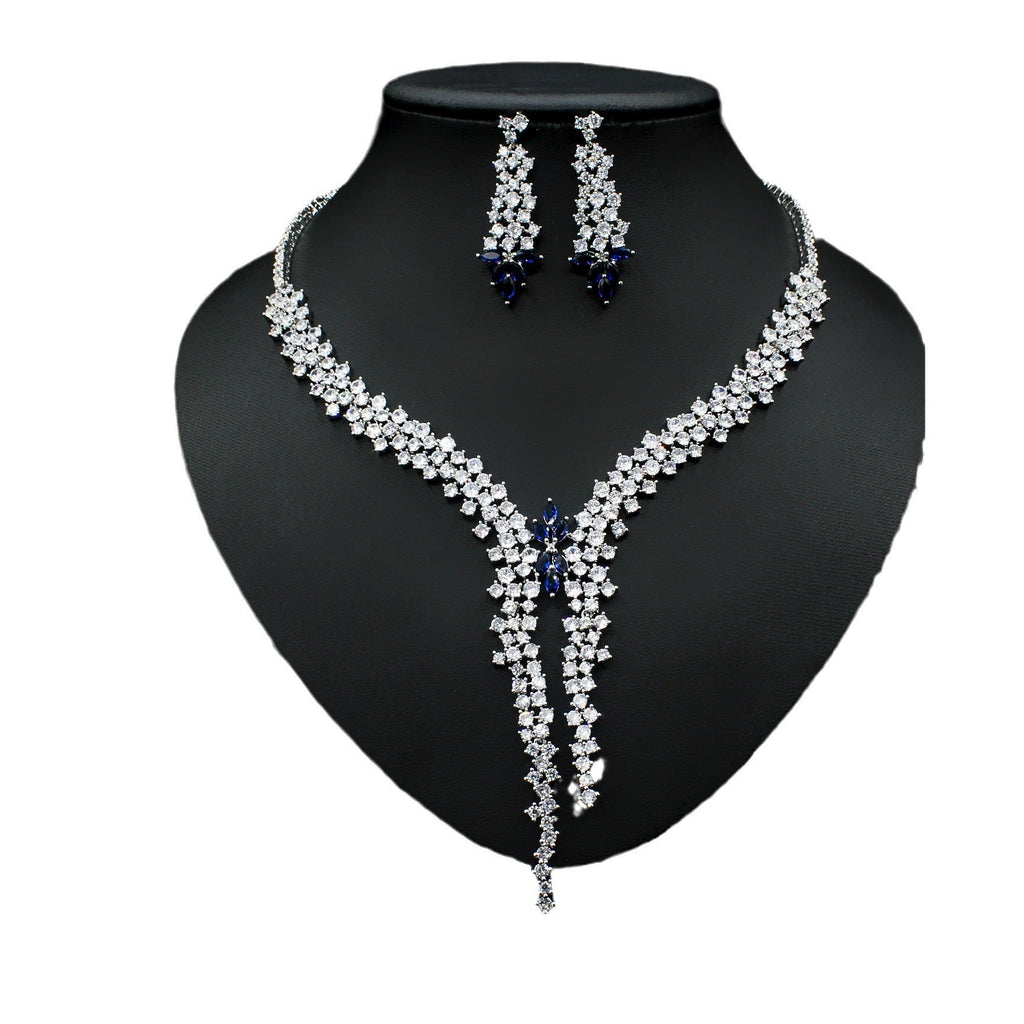 Zircon Earrings and Necklace Set