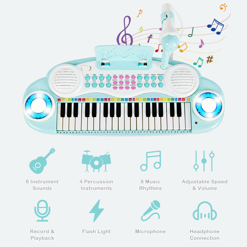 Multifunctional 37 Electric Keyboard Piano with Microphone