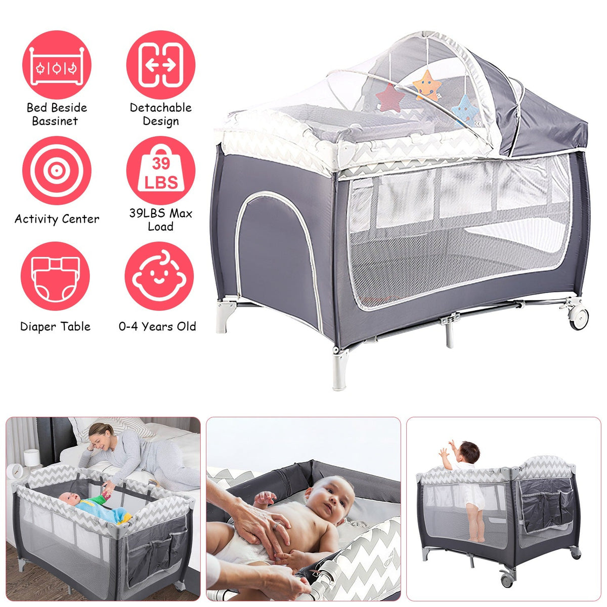 GBruno Portable Baby Crib