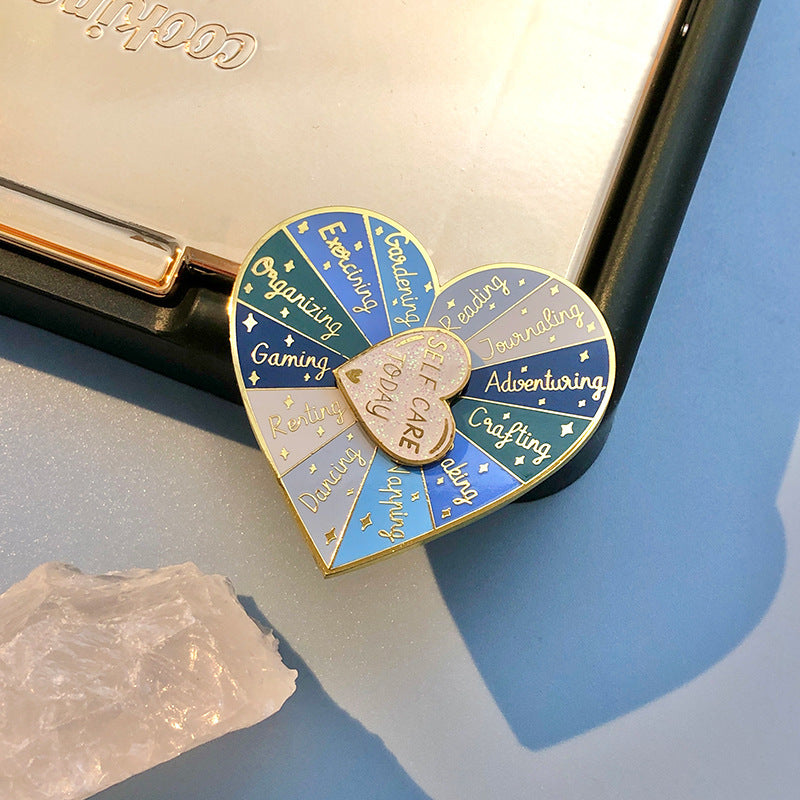 Double-Layer Heart Rotating Badge