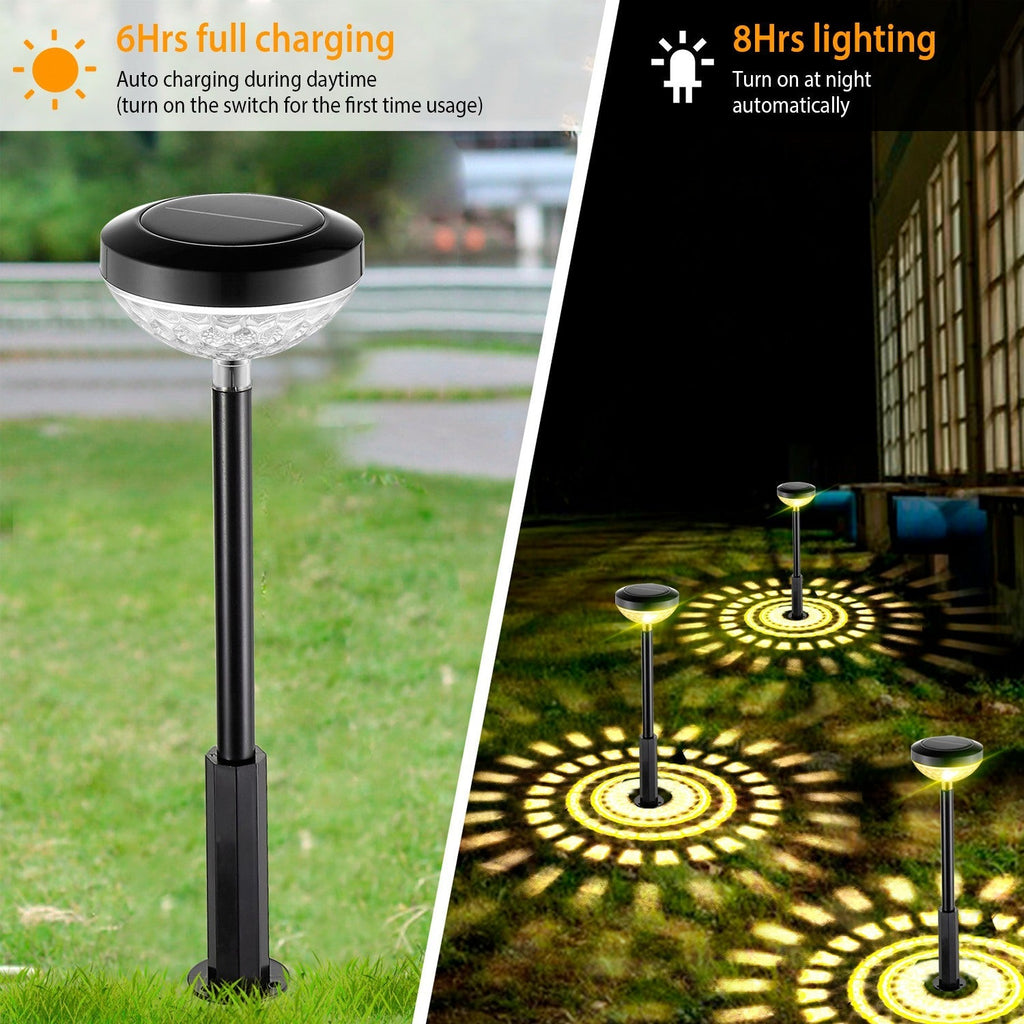4Packs Solar Pathway Light Color Changing Garden Light Landscape Stake Ornamental Light for Yard Patio Lawn