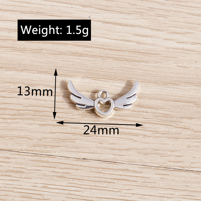 Electroplated Hollow Love Angel Wings Pendant