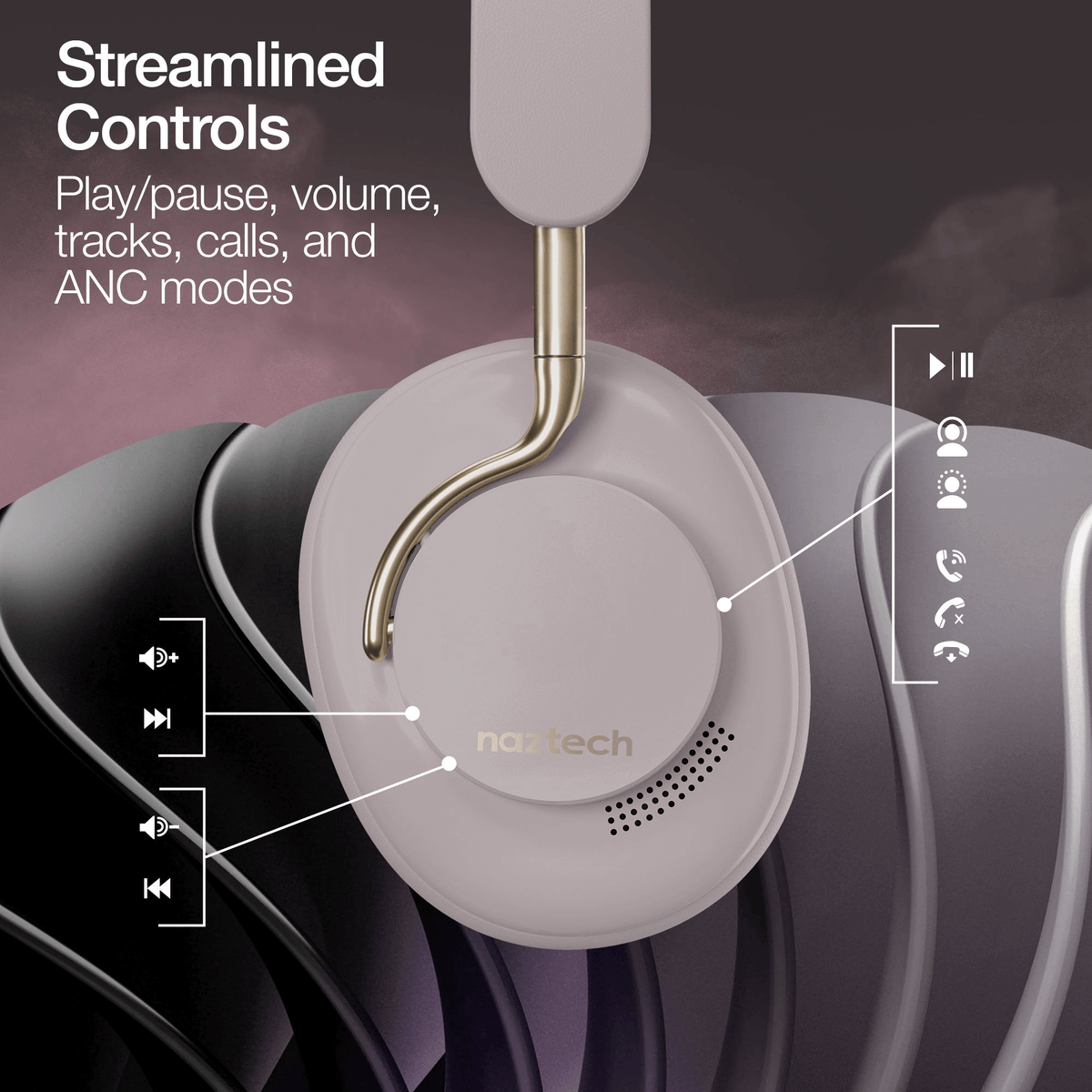 Naztech Aura 360 ANC Wireless Headphones