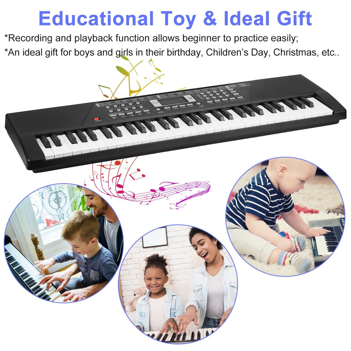 GBruno 61 Keys Digital Music Keyboard
