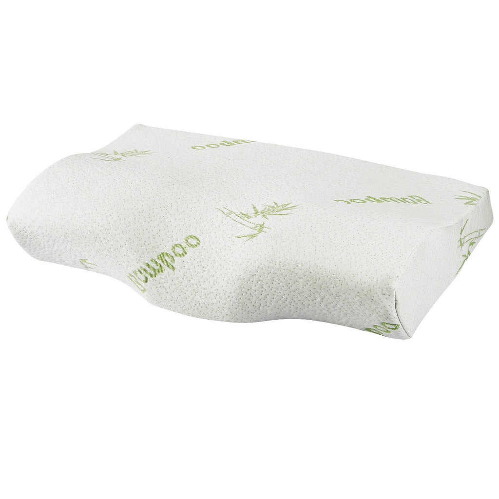 Bamboo Memory Foam Sleep Pillow Contoured Cervical Orthopedic Pillow Neck Support Breath Pillow