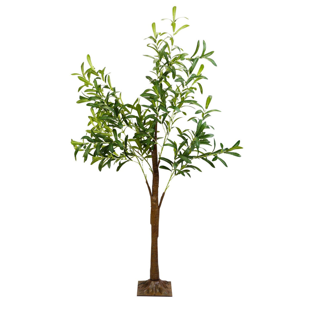 4FT 180Pcs LED Beads Lighted Olive Tree Artificial Greenery Tree with Warm White Light Lifelike Decorative Faux Tree with Remote 8 Lighting Modes 10 A