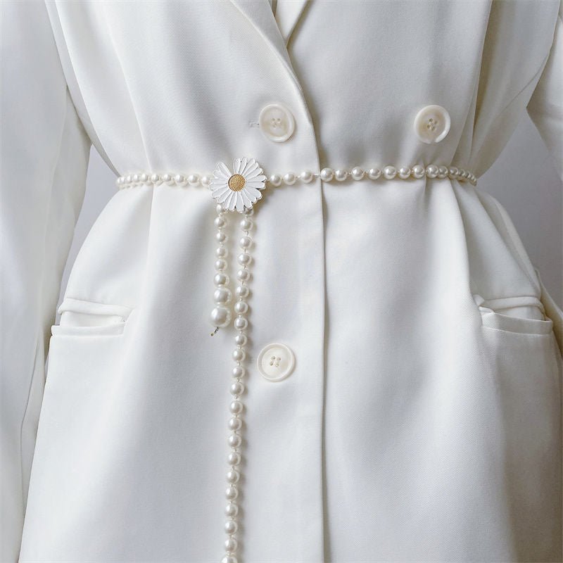 Elegant Versatile Pearl Cascade Waist Belt (MAC349)