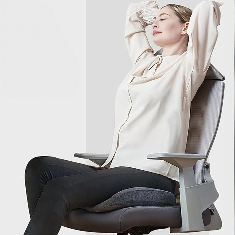 Memory Foam Coccyx Cushion. Alleviates tailbone/sciatica/back pain. Non - slip for office/car seats.