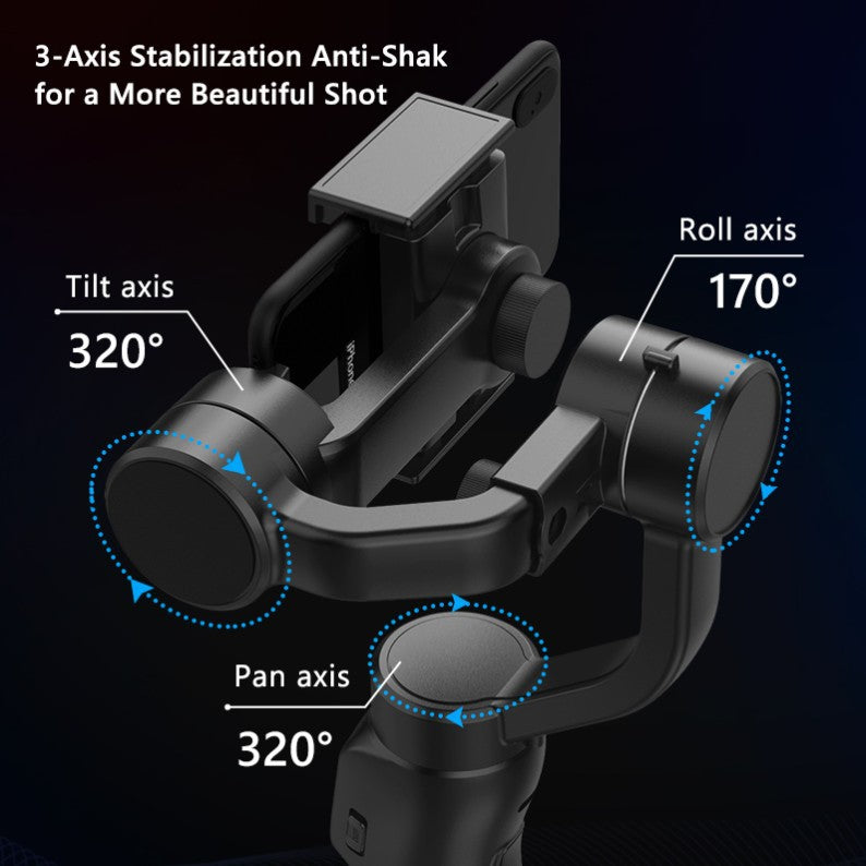 F8 mobile phone camera stabilizer handheld three-axis anti shake platform Tiktok live broadcast tripod short video camera stabilizer