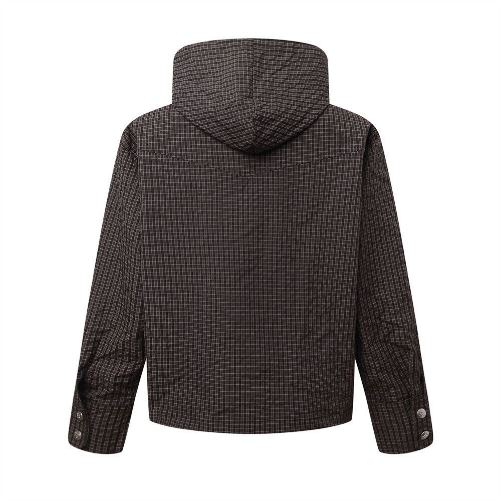 Small plaid hooded sweatshirt
