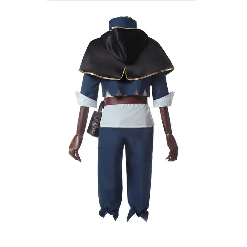 Anime Black Clover Asta Yuno Cosplay Costume Emperor Asta Uniform Tops Pants Cloak Bag Full Outfit Set Men Halloween Clothes
