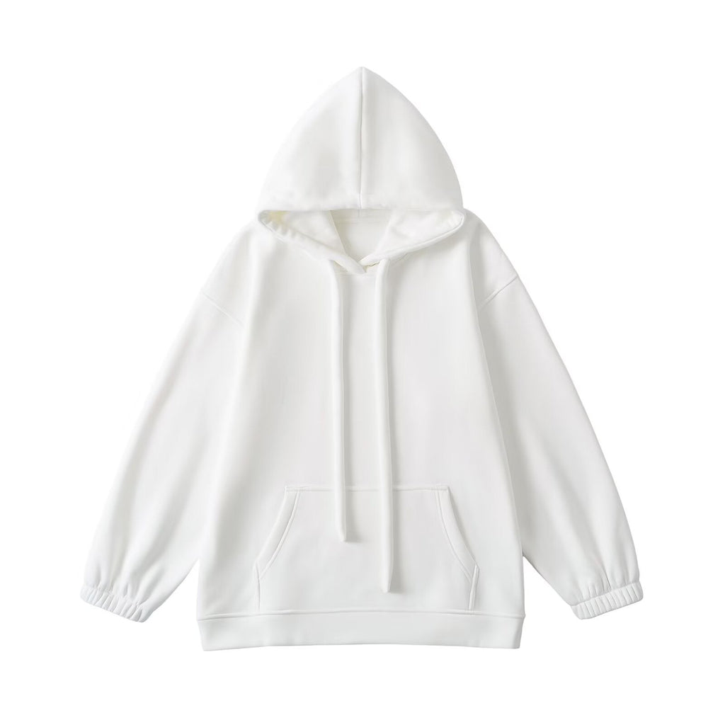 Loose drawstring hooded sweatshirt