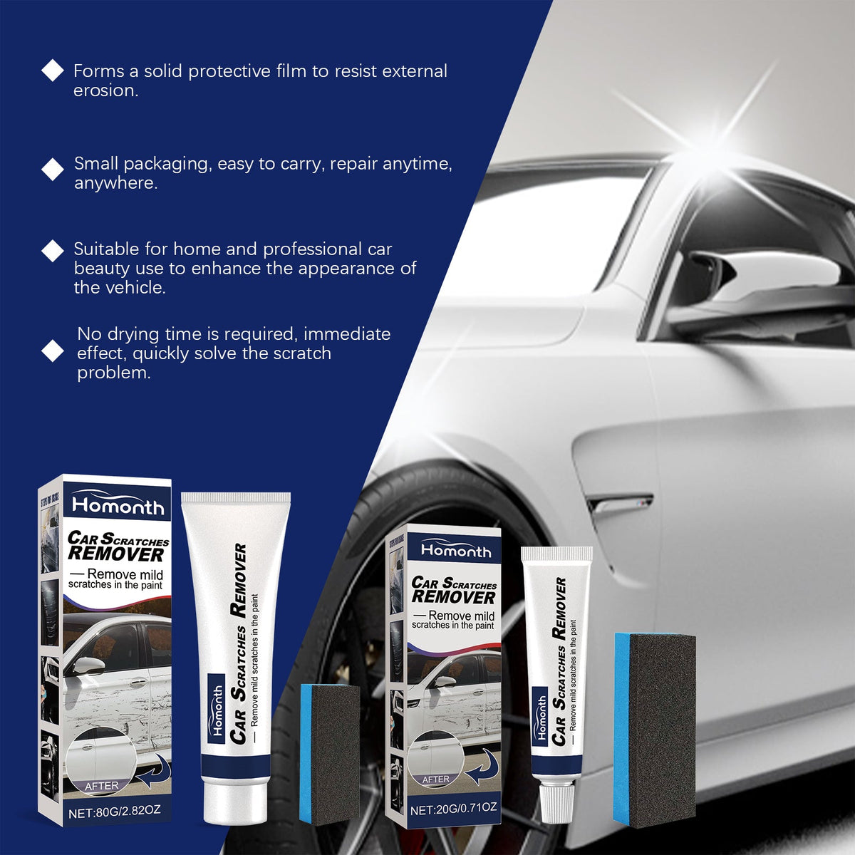 Homonth Automotive Scratch Care Agent Removing Marks Abrasive Paint Polishing Wax Car Scratch Repair