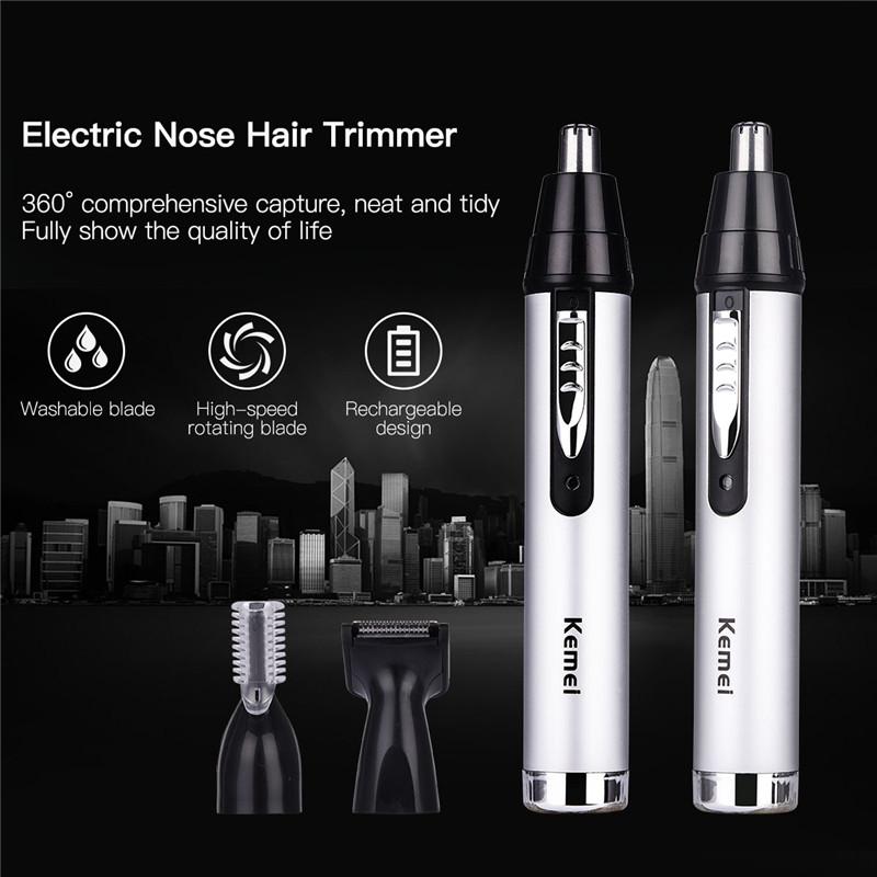 Kemei Fast shaving Men Electric Nose Ear Hair Trimmer Painless Women trimming sideburns eyebrows Beard hair clipper cut Shaver46