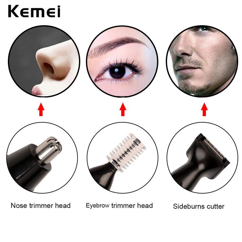 Kemei Fast shaving Men Electric Nose Ear Hair Trimmer Painless Women trimming sideburns eyebrows Beard hair clipper cut Shaver46