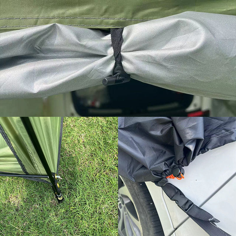 Outdoor car - trunk rear tent with canopy, sun - resistant camping equipment