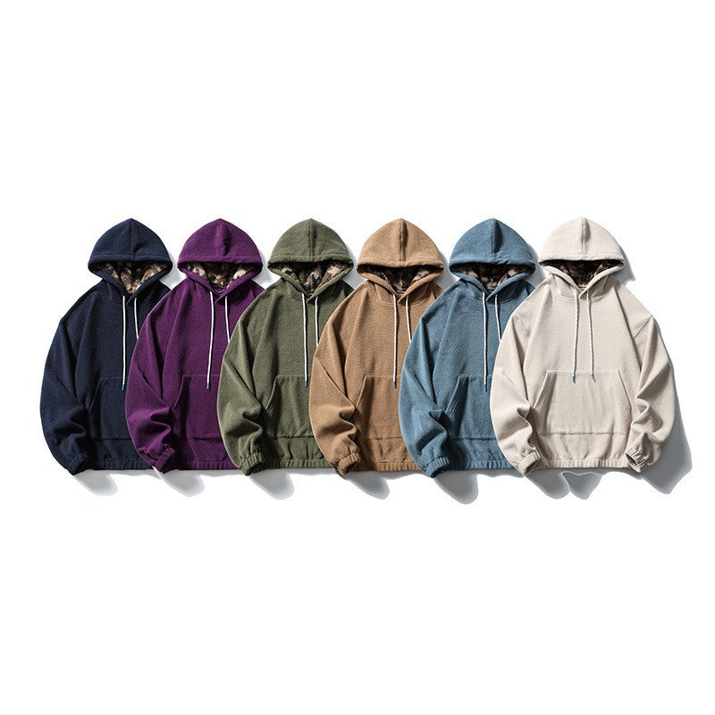 Hoodie Outwear Casual Mountain-Style Pullover Sweatshirt with Lining