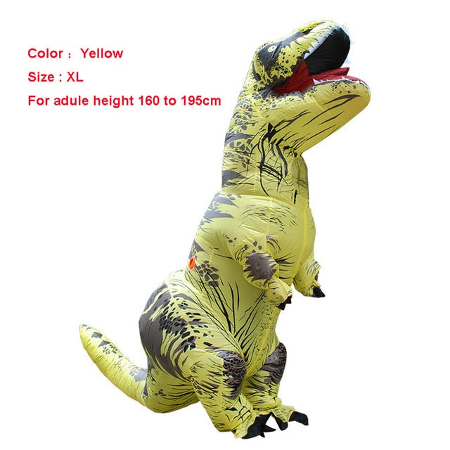 Unique Adult T-REX Inflatable Costume Christmas Cosplay Dinosaur Animal Jumpsuit Halloween Costume for Women Men