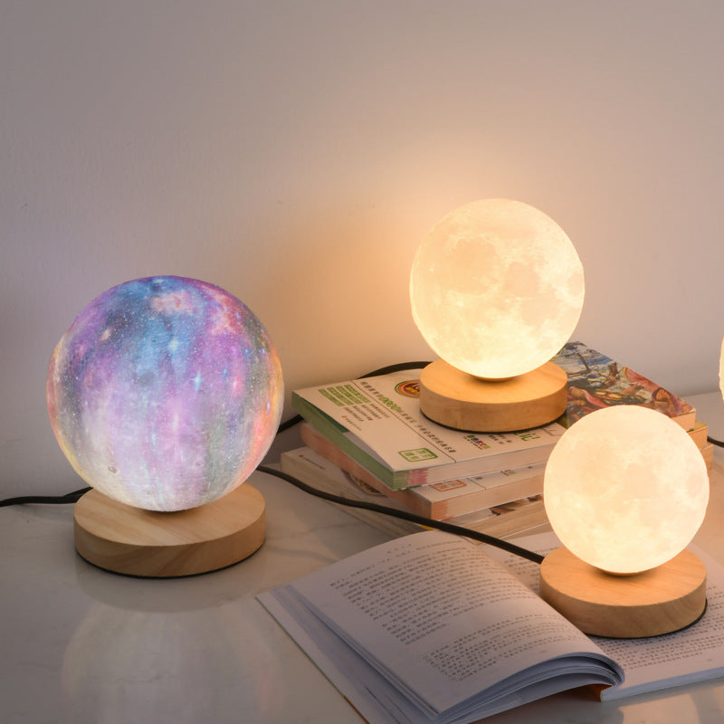 3D Moon Lamp Moon Lamp Desk Charging Lamp Bedroom Bedside Lamp Creative Ins Gift Atmosphere Night Lamp