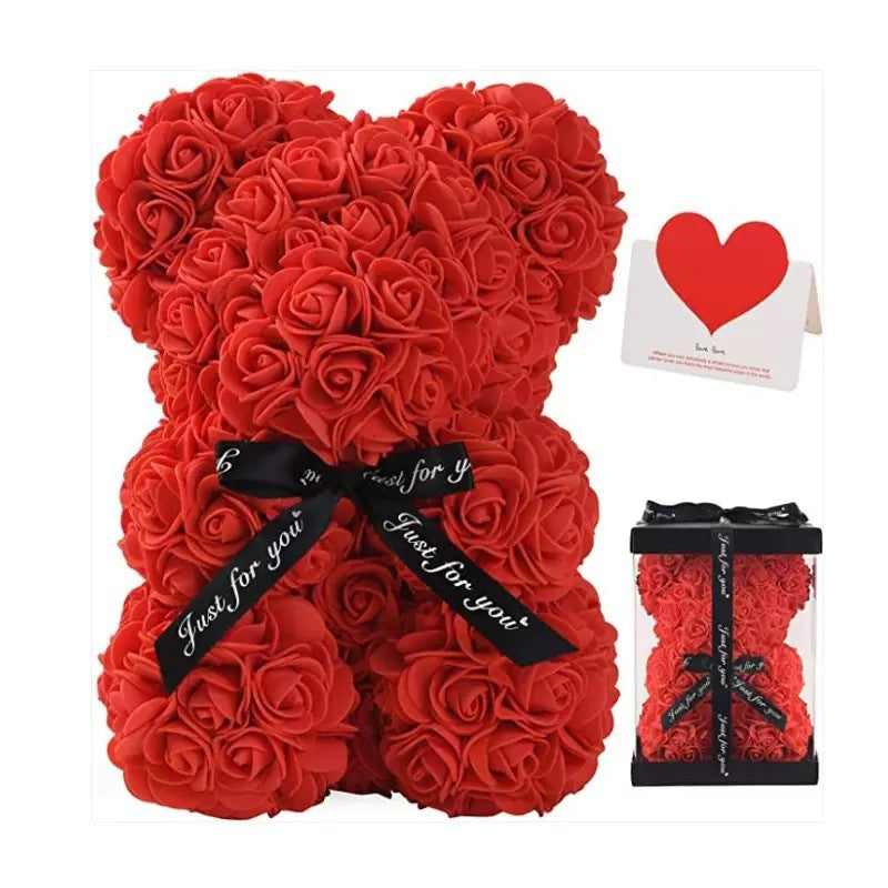 Mother's Day Gift 25cm Foam Flower Bear PE Rose Flower Bear PVC Gift Box Valentine's Day Cross-border Bestseller
