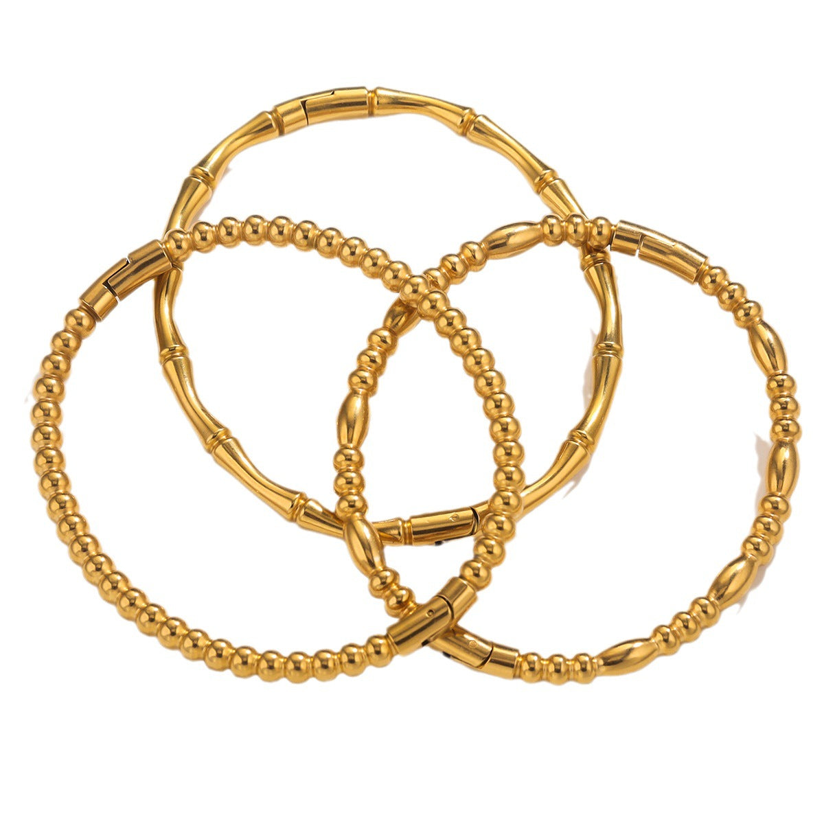 Fashion bamboo titanium steel bracelet female summer niche cold style ins stainless steel retro bamboo jewelry