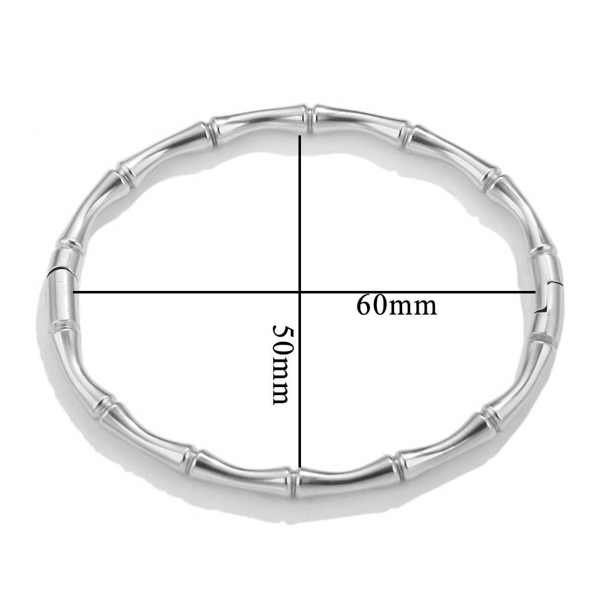 Fashion bamboo titanium steel bracelet female summer niche cold style ins stainless steel retro bamboo jewelry