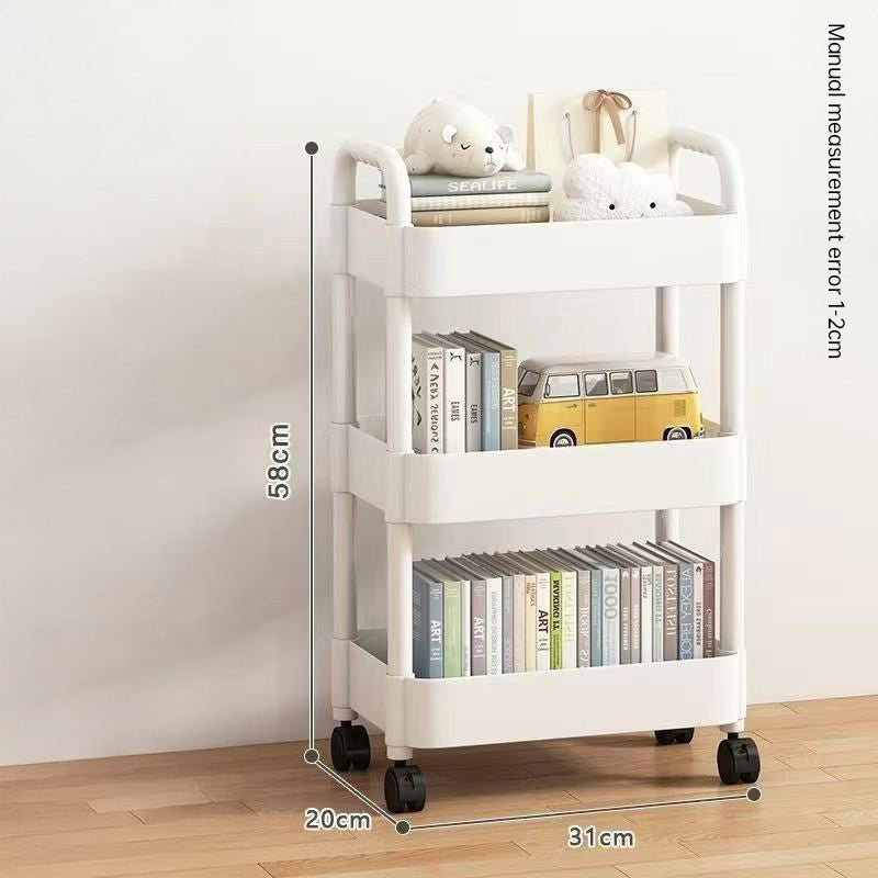 Multi-Layer Wheeled Utility Cart (for home, kitchen, bathroom storage: snacks, books)