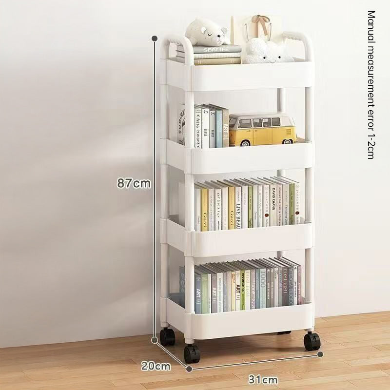 Multi-Layer Wheeled Utility Cart (for home, kitchen, bathroom storage: snacks, books)