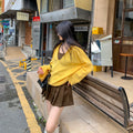 Chiffon Hooded Deep V-Neck Outerwear Long Sleeve Knit Sweater for Women