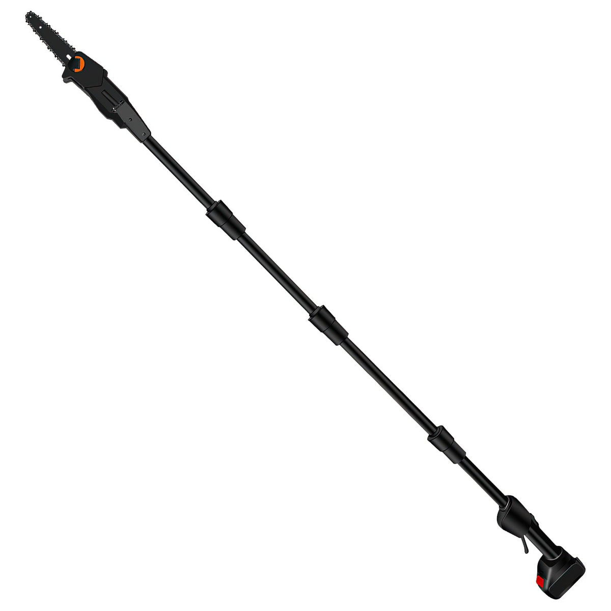6in Cordless Pole Saw 7.4FT Maximum Extendable Length 35FT/S Speed Electric Pole Chainsaw 2Pcs 3.0Ah Batteries And Charger Included For Pruning Trimmi