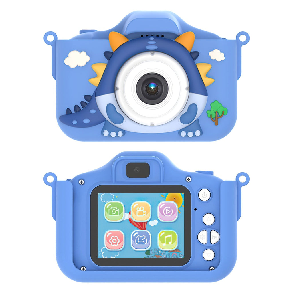 Dinosaur Kids Selfie Camera Cartoon Camera 48MP 1080P HD Digital Camera with Cartoon Case Card Reader 32G MMC Card for Boys Girls Aged 6+ Years Old