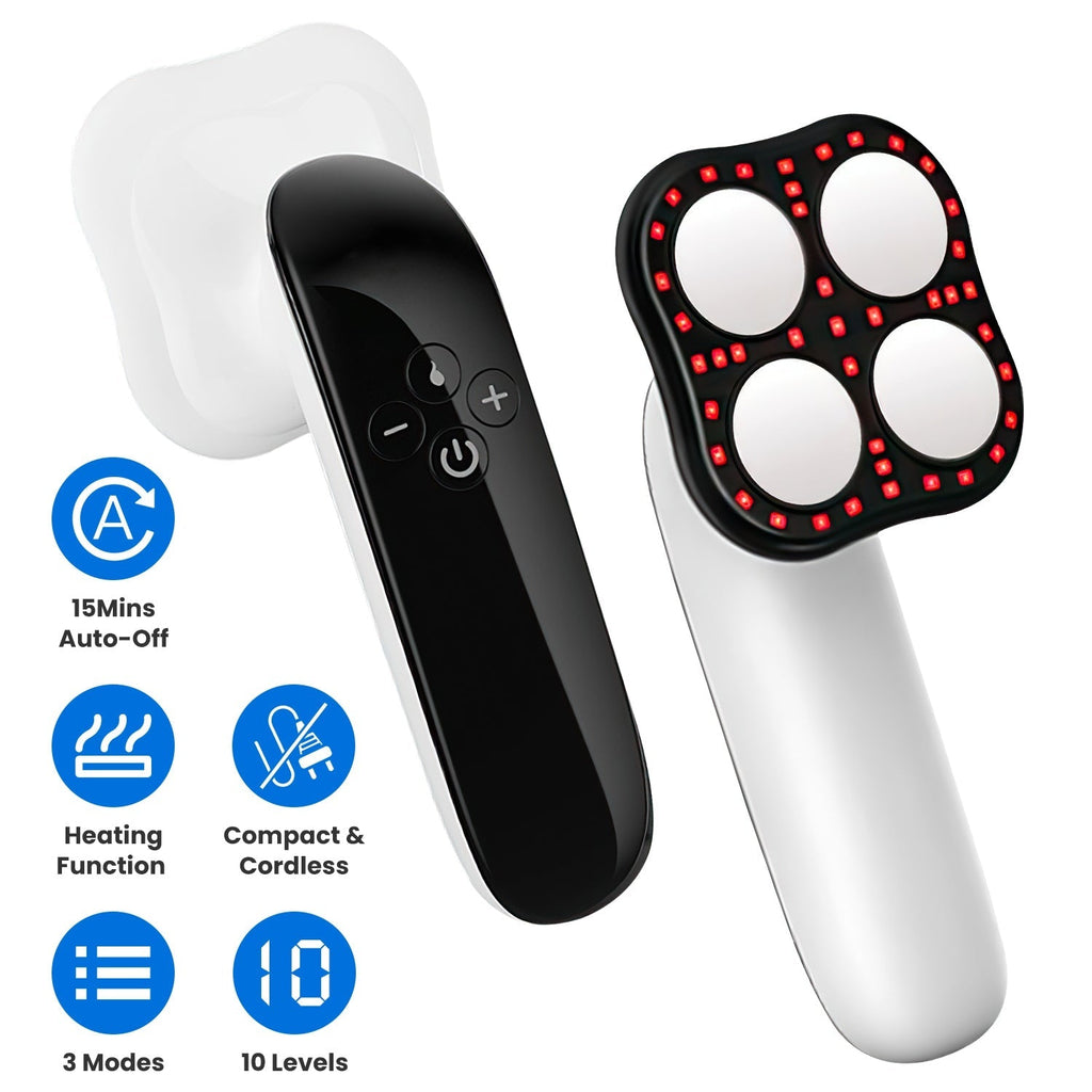Body Shaping Machine Cordless Cellulite Massager Skin Tightening Device with 3 Modes 10 Levels Heating Function 15Mins Auto-off for Belly Waist Butt A