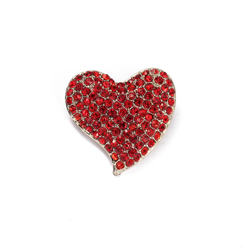 Vintage Rhinestone Heart-shaped Diamond Brooch