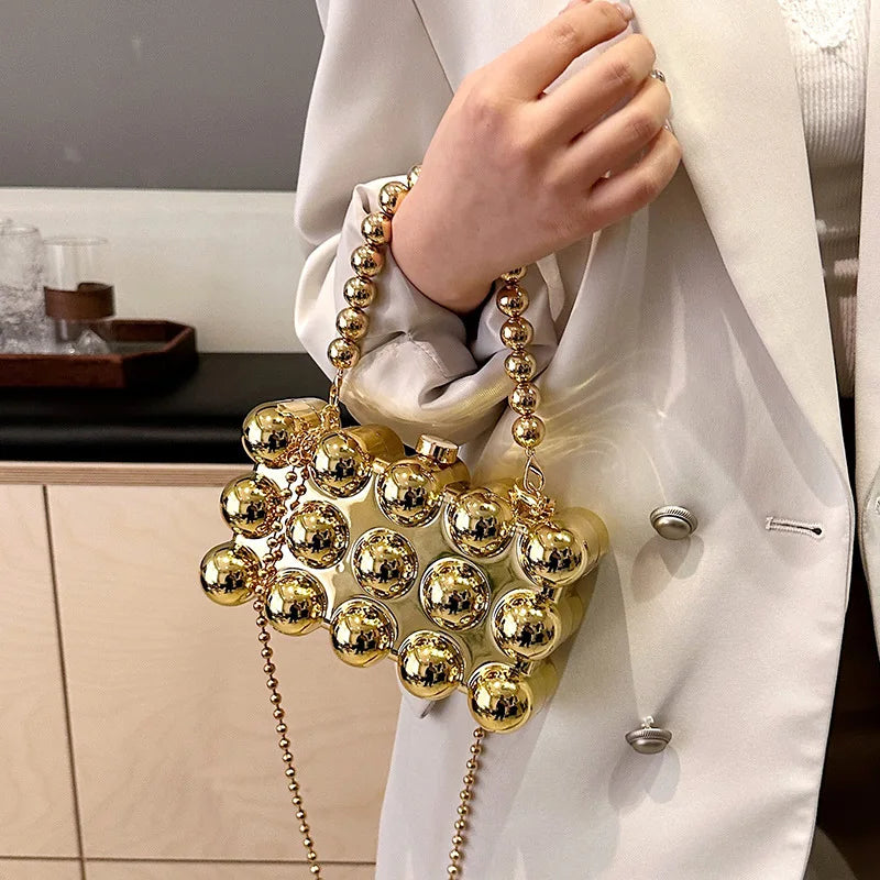 Fashionable mini lipstick bag trendy and versatile pearl chain crossbody bag