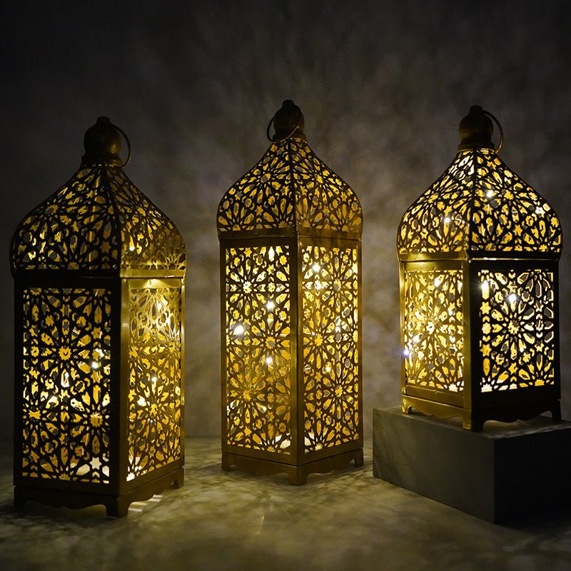 Festive Home Craft Decor Ramadan Hollow Moroccan Iron Lantern (MAC498)