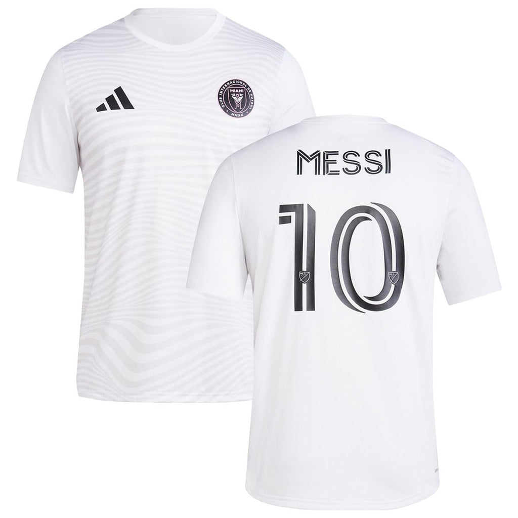 adidas Lionel Messi Inter Miami CF #10 Womens Player Name & Number Performance Shirt (White X-Large)