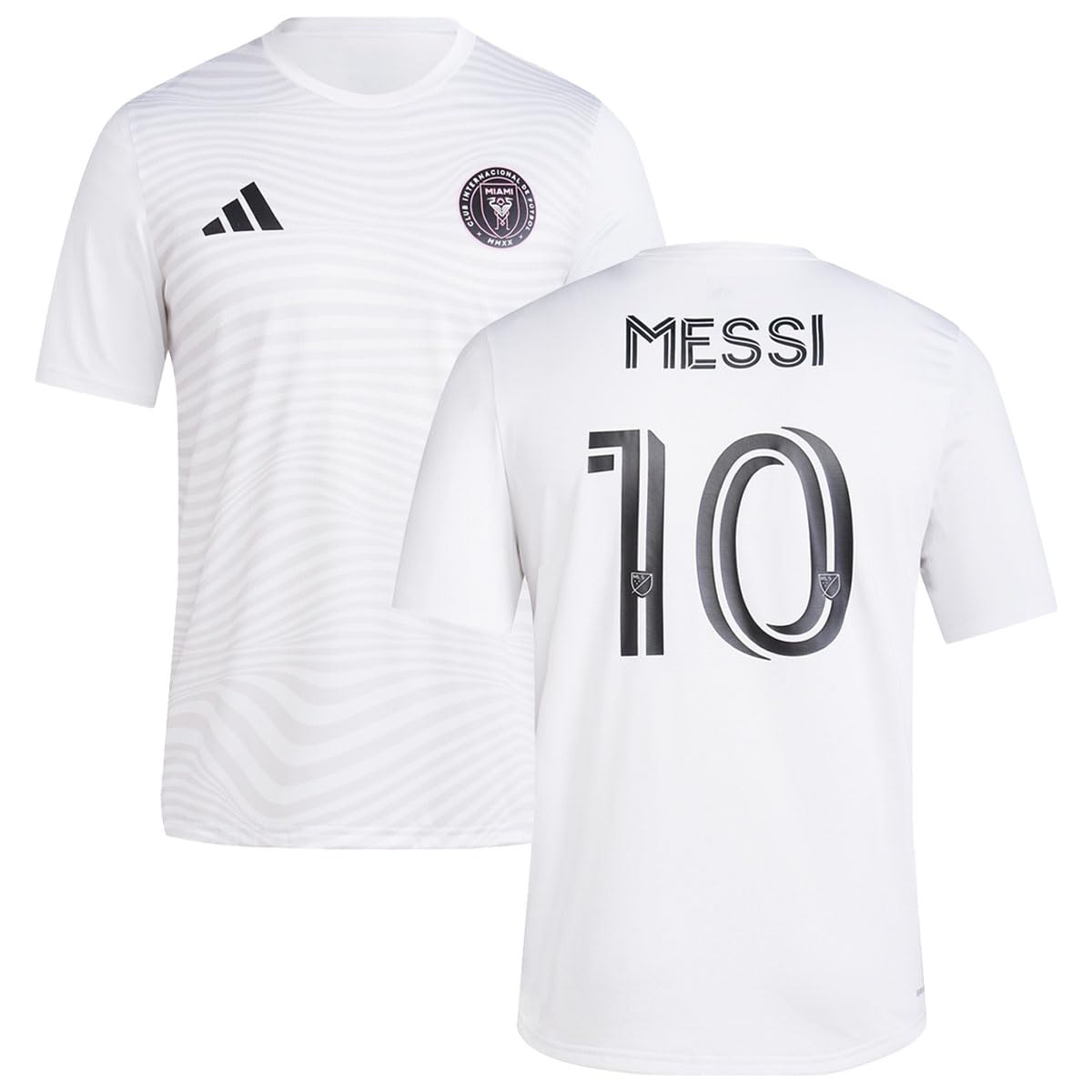 adidas Lionel Messi Inter Miami CF #10 Womens Player Name & Number Performance Shirt (White X-Large)