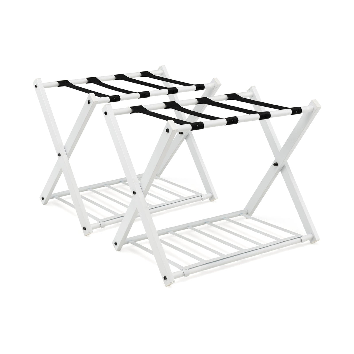 Set of 2 Folding Metal Luggage Rack Suitcase