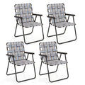 4 Pieces Folding Beach Chair Camping Lawn Webbing Chair