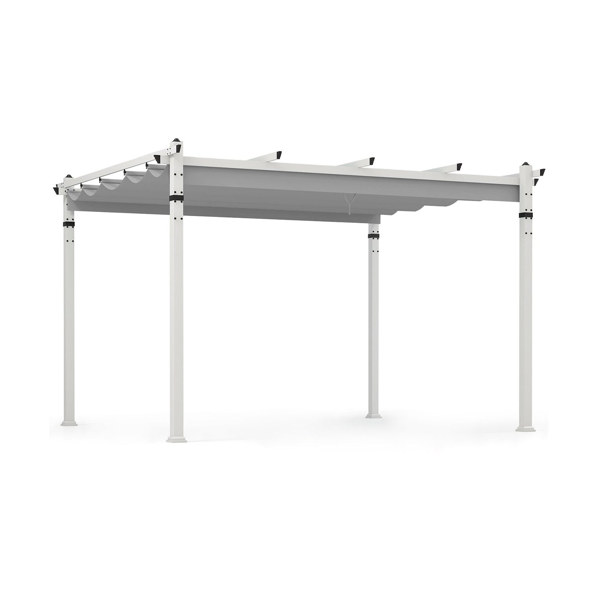 Outdoor Pergola with Retractable Canopy and Aluminum Frame