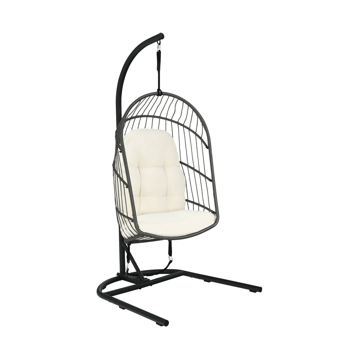 Hanging Wicker Egg Chair with Stand