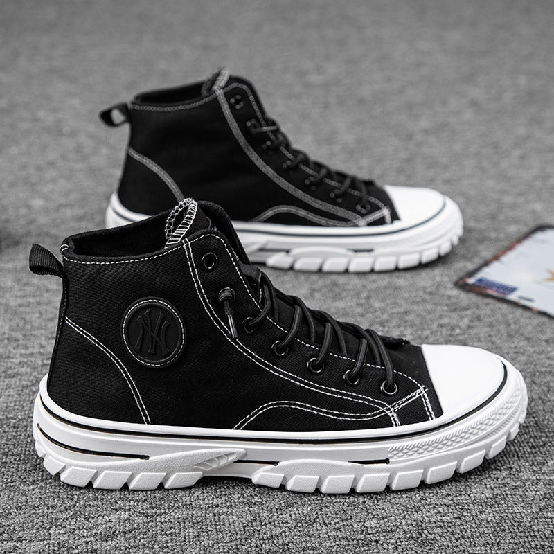 High top canvas shoes Korean style trendy sports and leisure shoes fashionable trendy shoes student board shoes