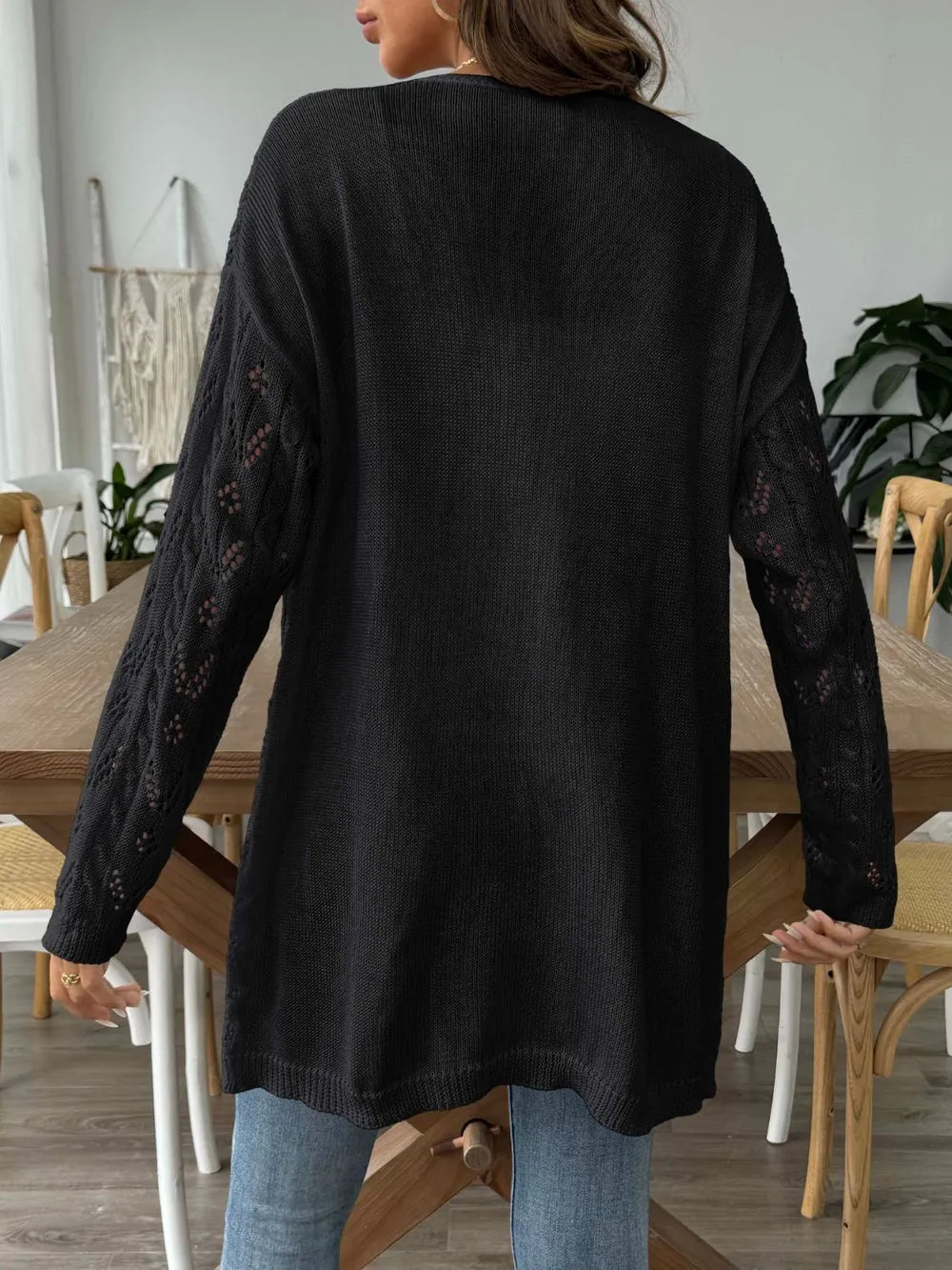 Hollow woven sweater without buttons air-conditioned sweater casual jacket