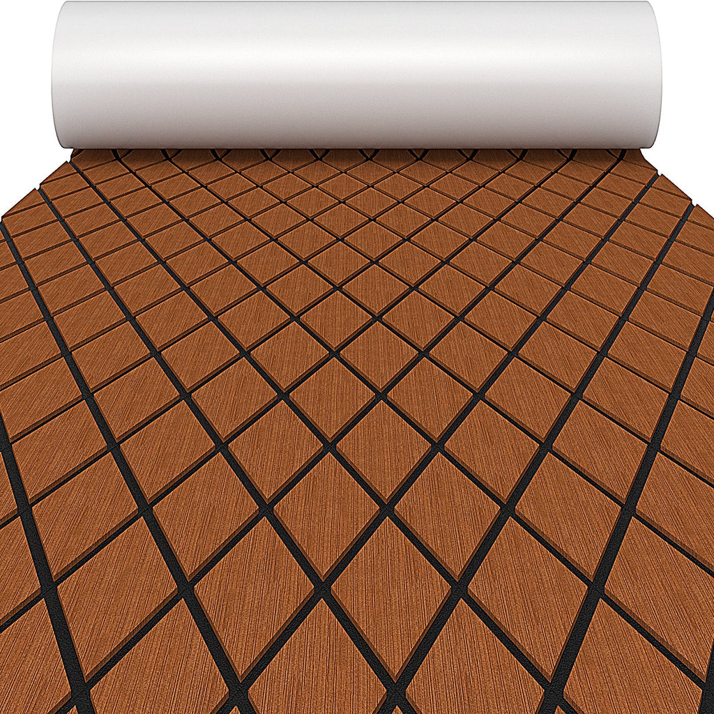 EVA Foam Boat Decking Sheet with Diamond Shape for Boat Surfboard-Brown