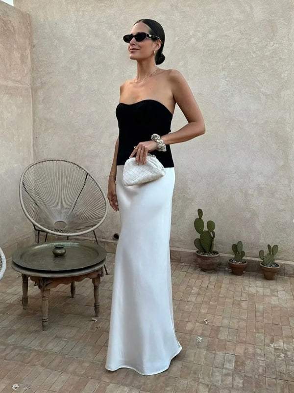 High waist maxi skirt