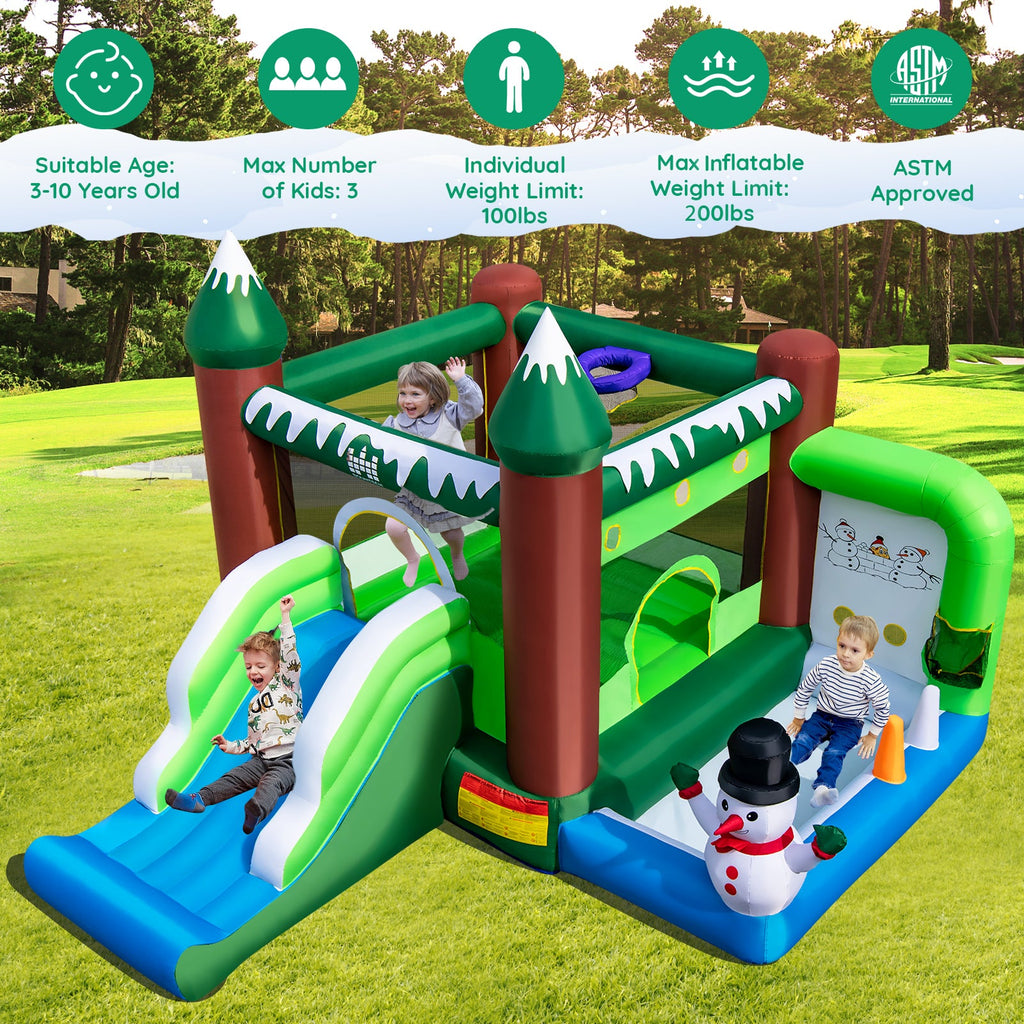 Inflatable Christmas Bouncy House with 735w Blower