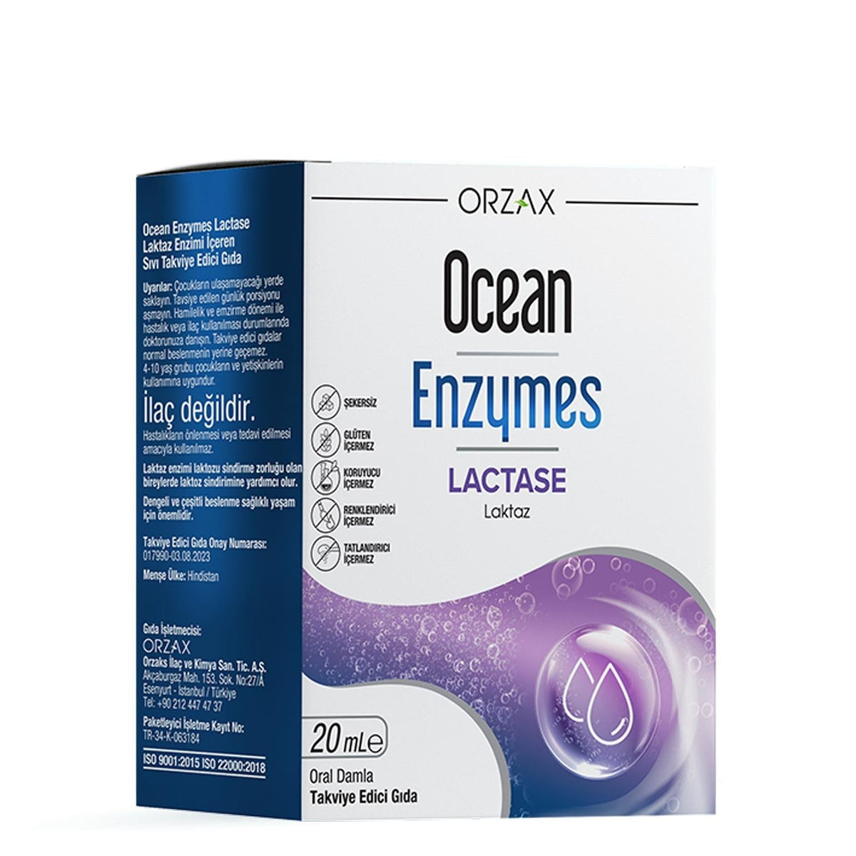 Ocean Enzymes Lactase Drops 20 Ml - Lactase Enzyme Supplement Drops for Lactose Intolerance Relief