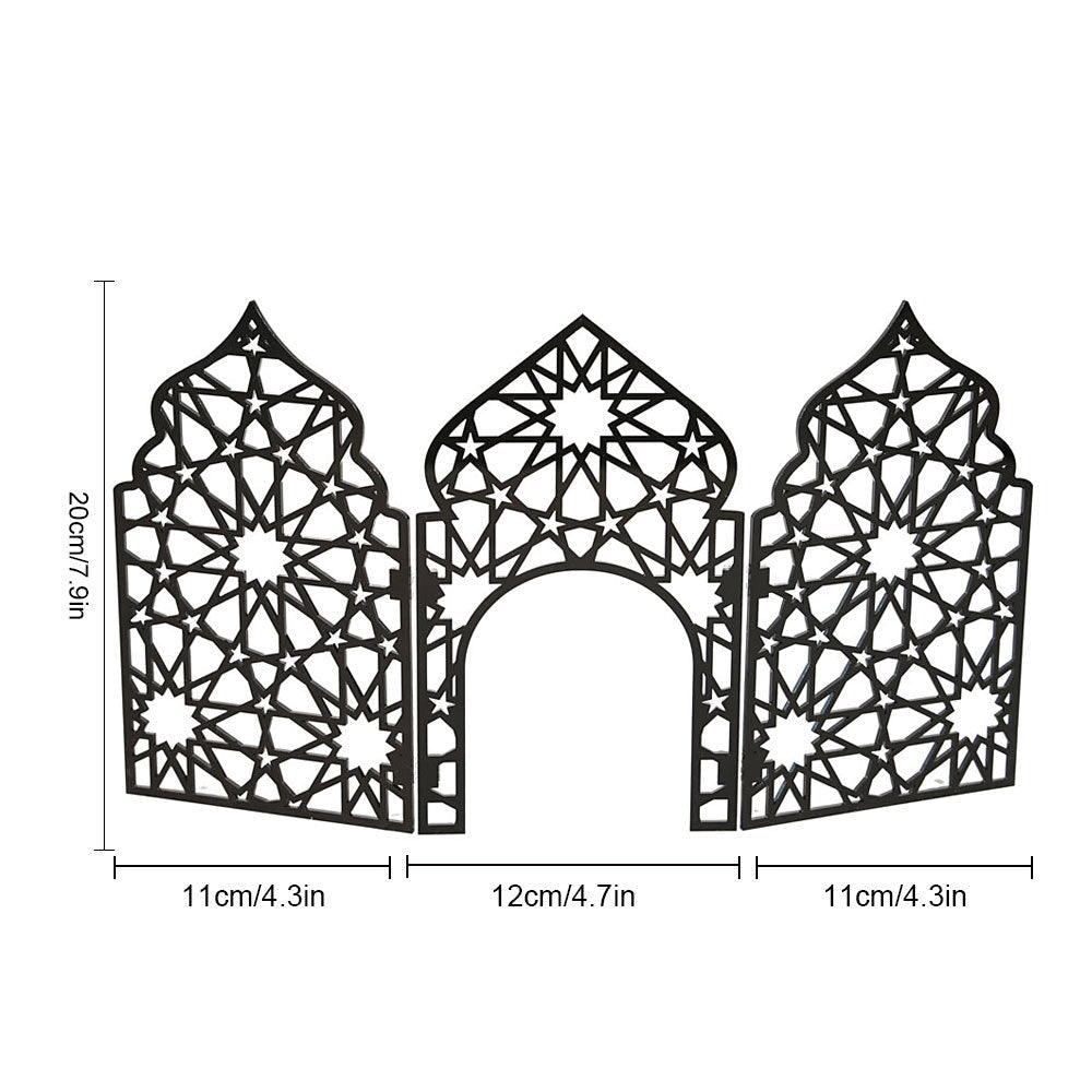 Islamic Acrylic Folding Screen Hollow Pattern Desktop Decor (MAC402)