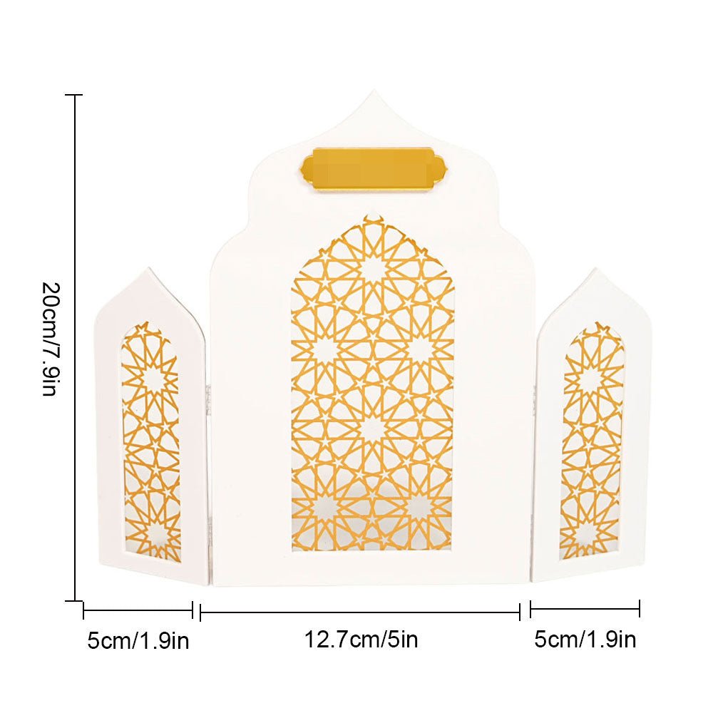 Islamic Acrylic Folding Screen Hollow Pattern Desktop Decor (MAC402)