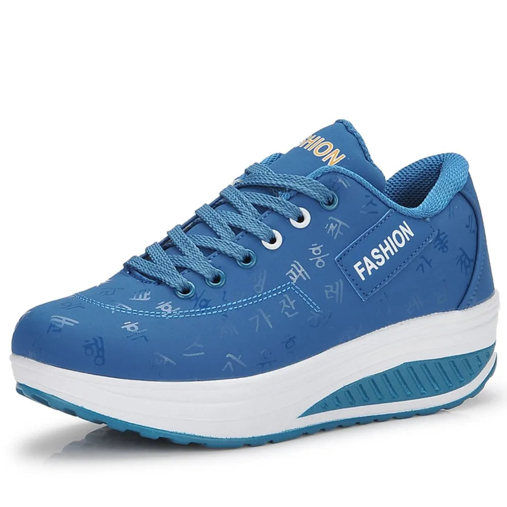 Lace Up Rocker Sole Sneakers